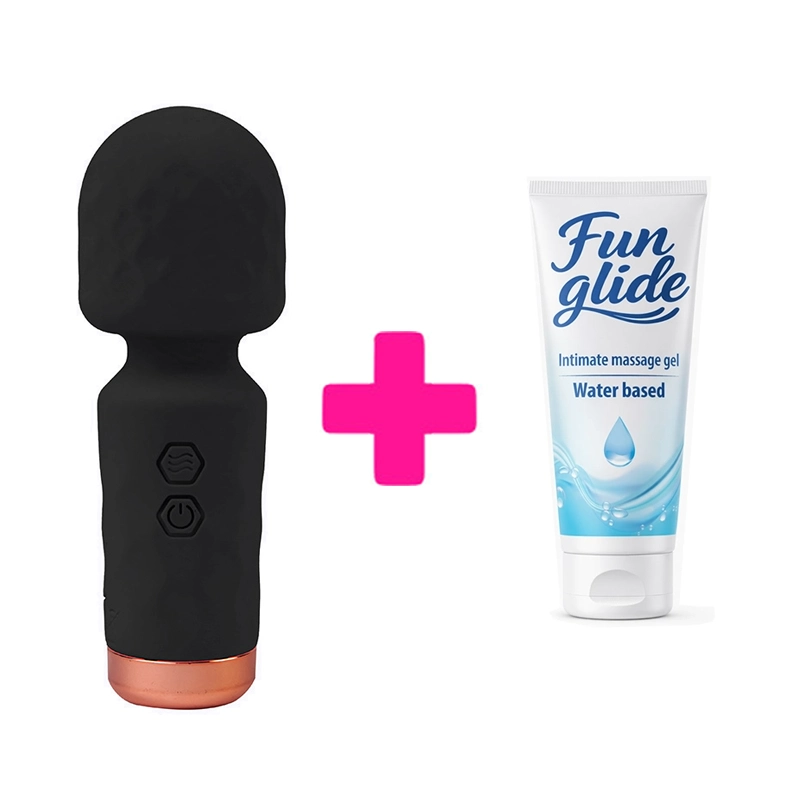 Mini wand Eros black i lubrikant