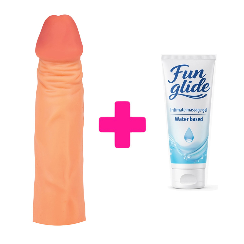 Realisticna navlaka za penis 17.5cm i lubrikant