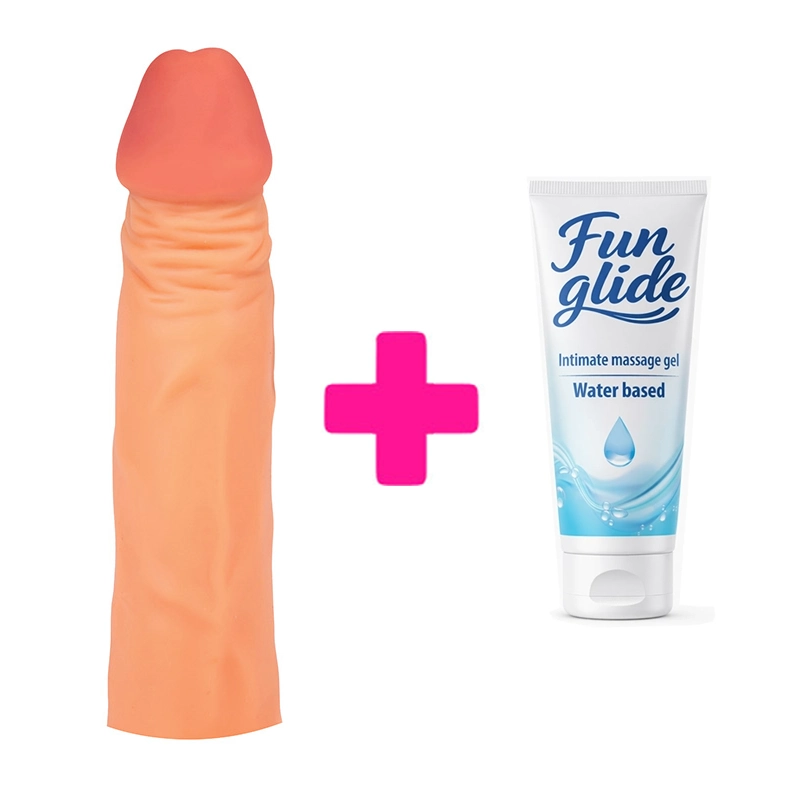Realisticna navlaka za penis 17.5cm i lubrikant