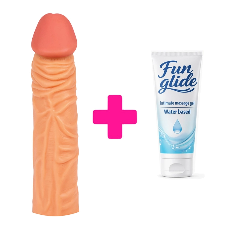 Realisticna navlaka za penis 18.5cm i lubrikant