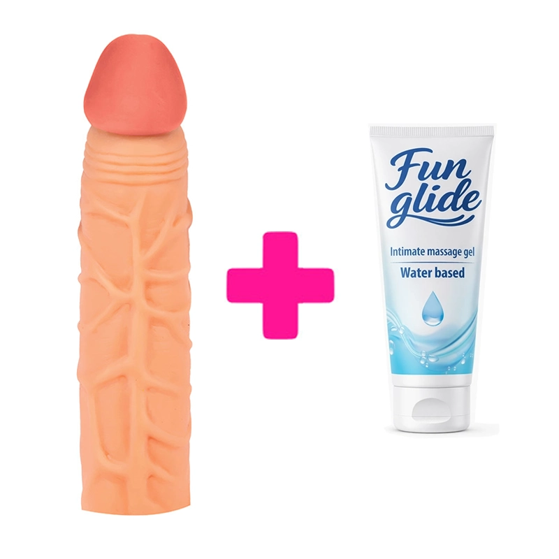 Realisticna navlaka za penis 16.5cm i lubrikant