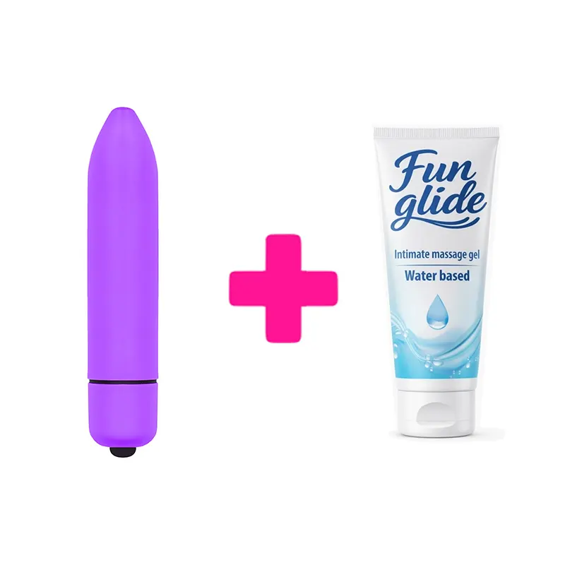 Ljubicasti vibro metak mini bullet fantasy i lubrikant