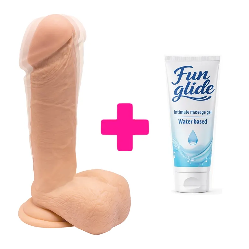 Rotirajuci vibro dildo 19cm i lubrikant