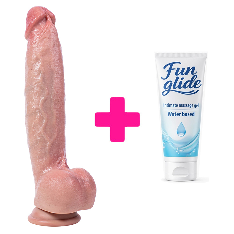 Savitljivi silikonski dildo Hyper Realistic Dildo 25cm i lubrikant