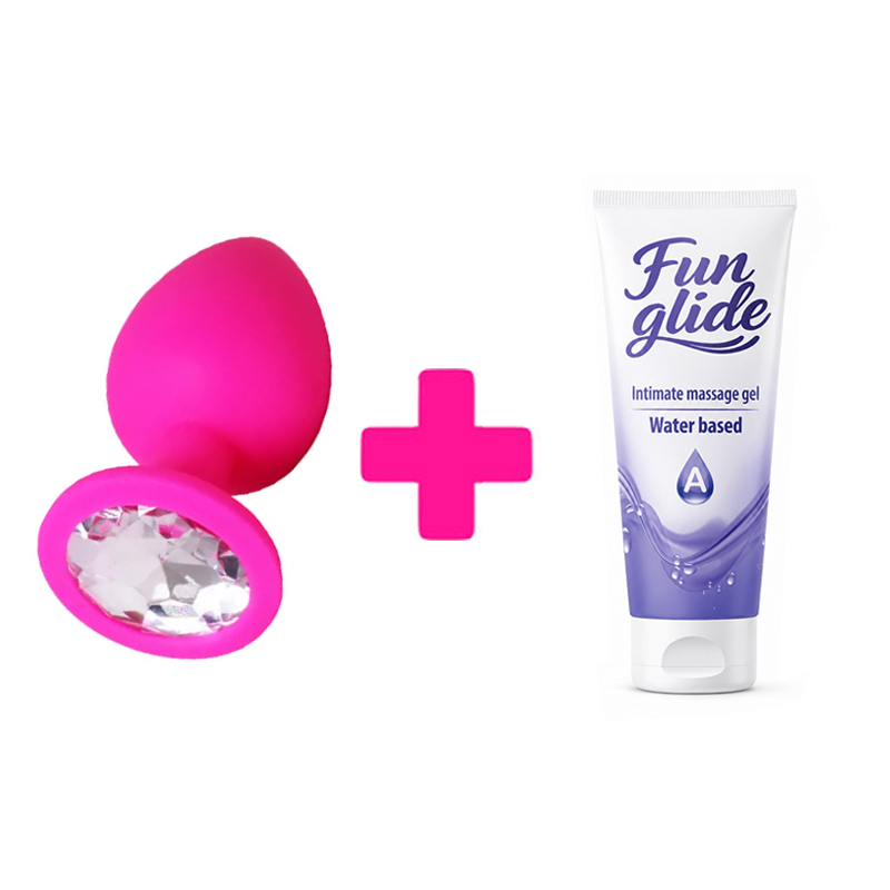 Mali silikonski analni dildo i lubrikant ku207