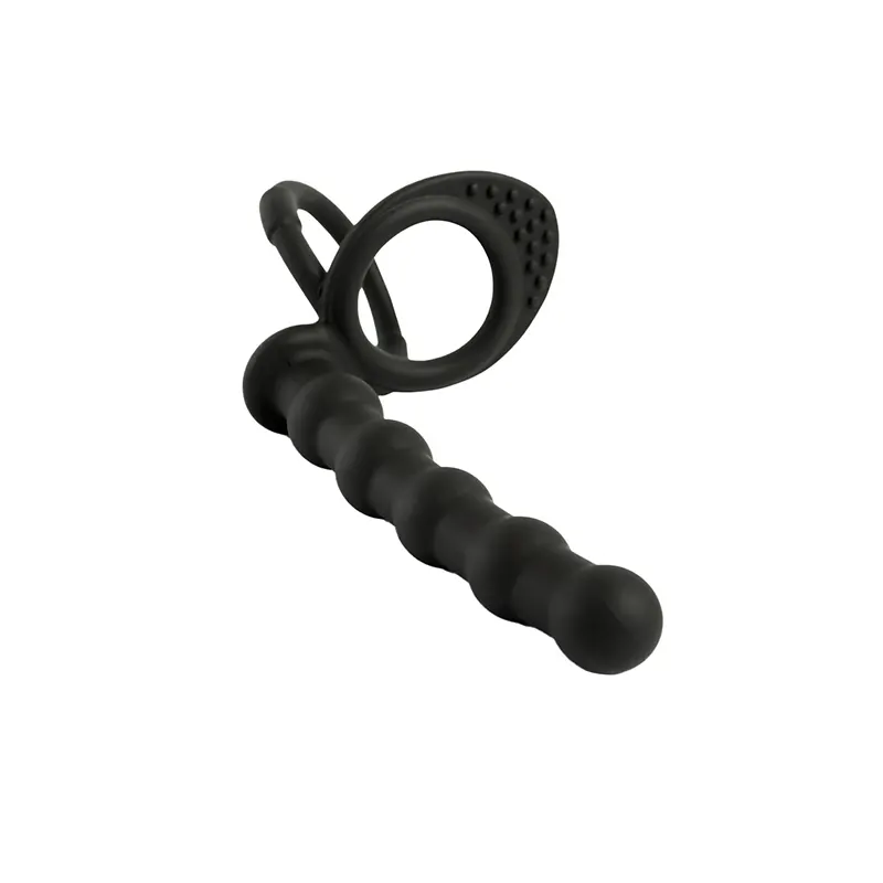 Crni silikonski dildo za duplu penetraciju i lubrikant ku209
