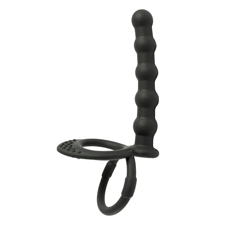 Crni silikonski dildo za duplu penetraciju i lubrikant ku209