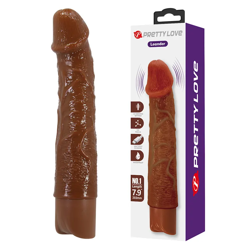 Crni realistični vibrator 20cm Leander