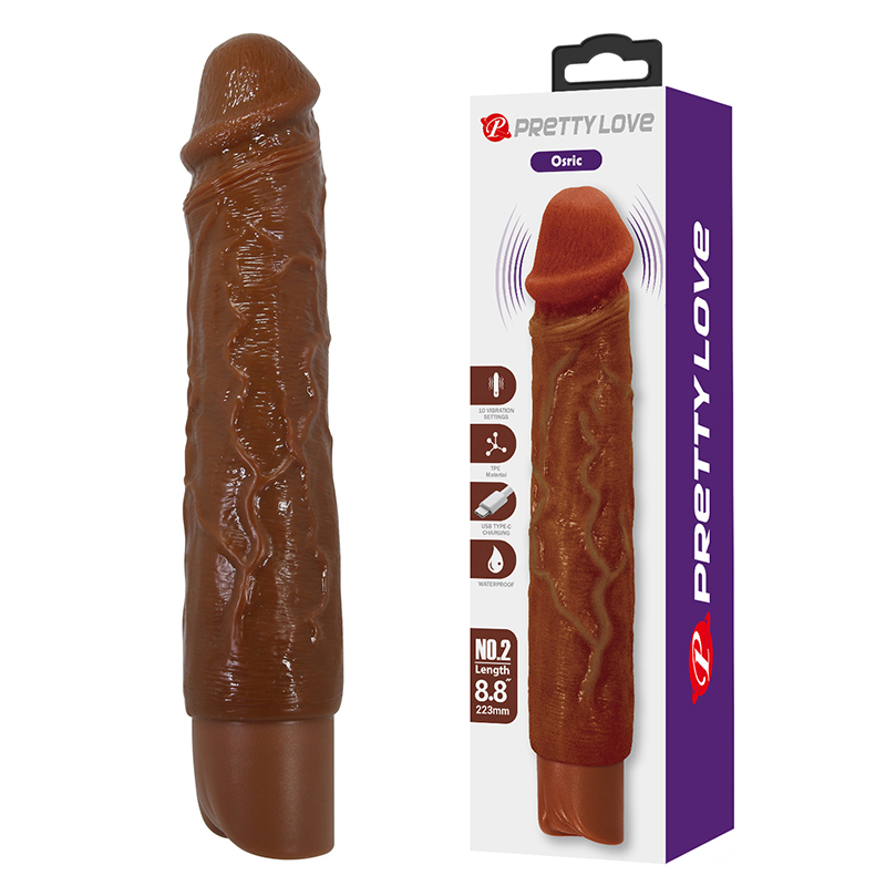 Crni realistični vibrator 22cm Osric