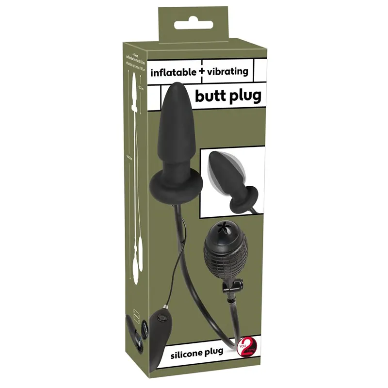 Vibrirajuca analna kupa sa vibracijom Inflatable Vibrating Butt Plug