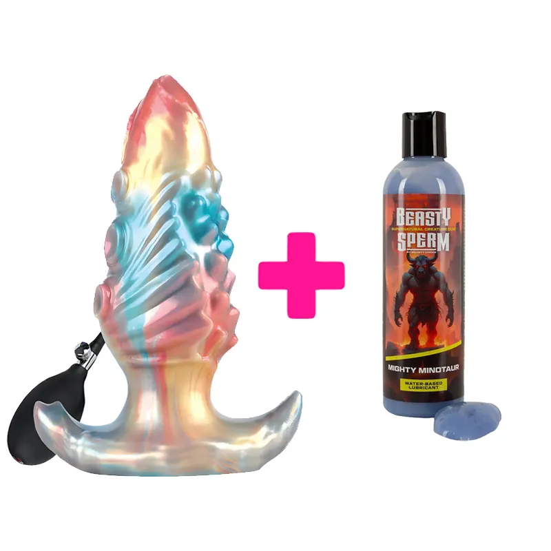 Analni dildo na naduvavanje Ebon Leviathan i Lubrikant Beasty Sperm ku224