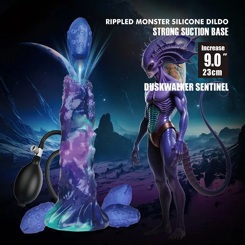 Silikonski dildo sa ejakulacijom Duskwalker Sentinel i Lubrikant Beasty Sperm ku231