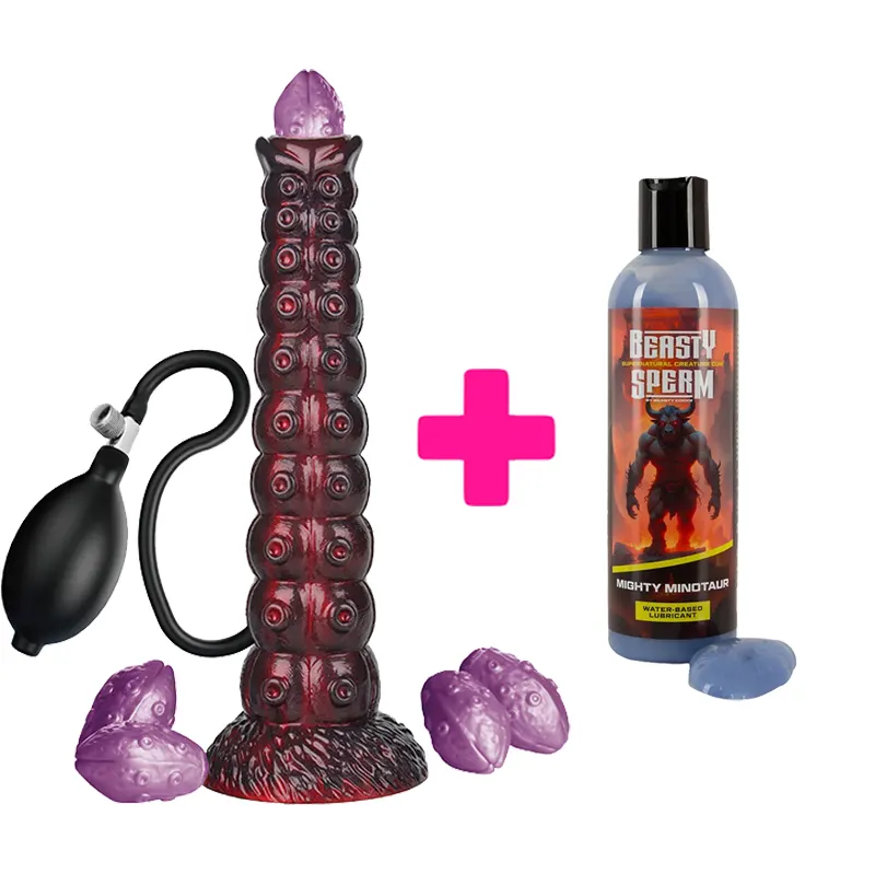 Silikonski dildo sa ejakulacijom Voidclaw Brute i Lubrikant Beasty Sperm ku232