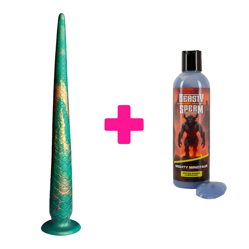 Silikonski dildo Verdant Titan i Lubrikant Beasty Sperm ku233