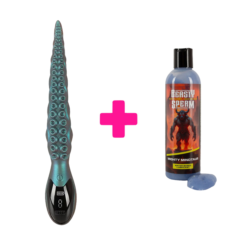 Silikonski vibrator Octo Vibes i Lubrikant Beasty Sperm ku234